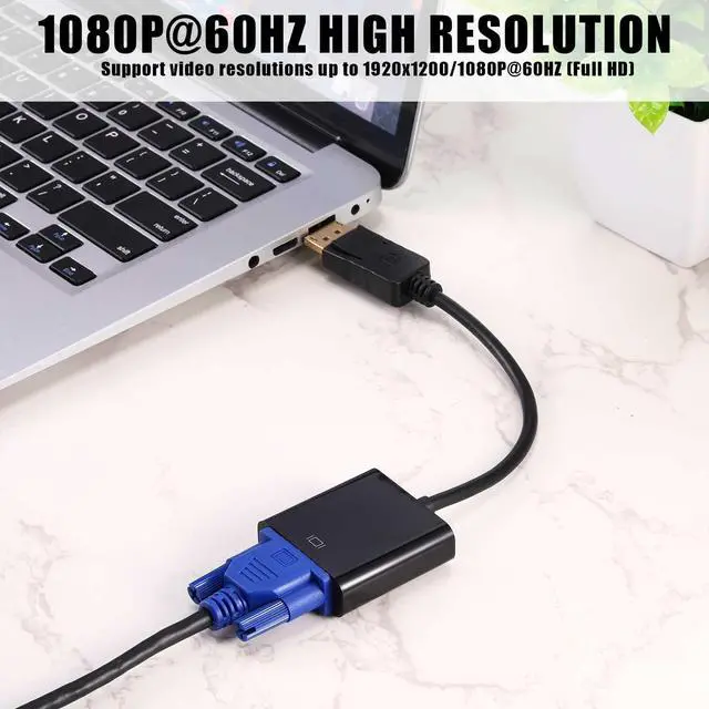Alt view image 4 of 7 - 20 Pack DisplayPort to VGA Adapters Gold Plated Compatible with Laptop Monitor PC Projector