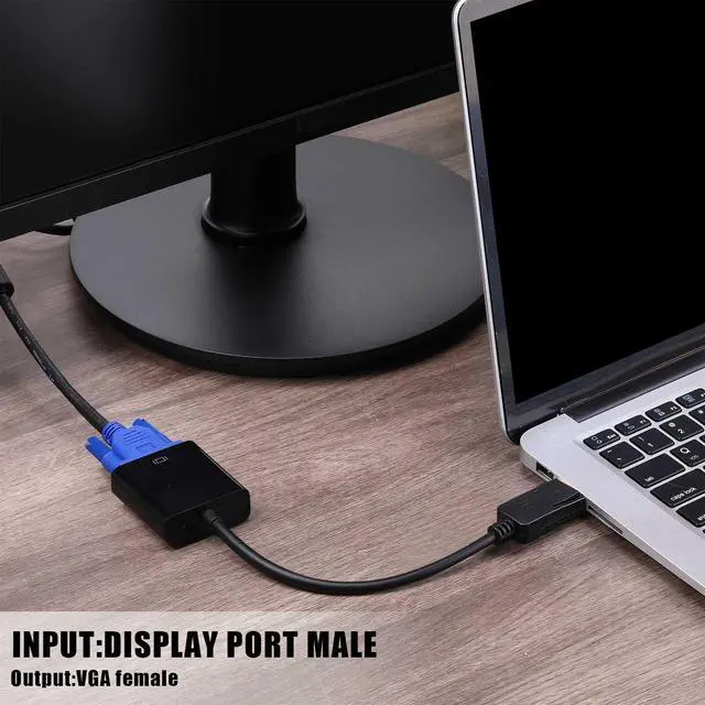 Alt view image 5 of 7 - 20 Pack DisplayPort to VGA Adapters Gold Plated Compatible with Laptop Monitor PC Projector
