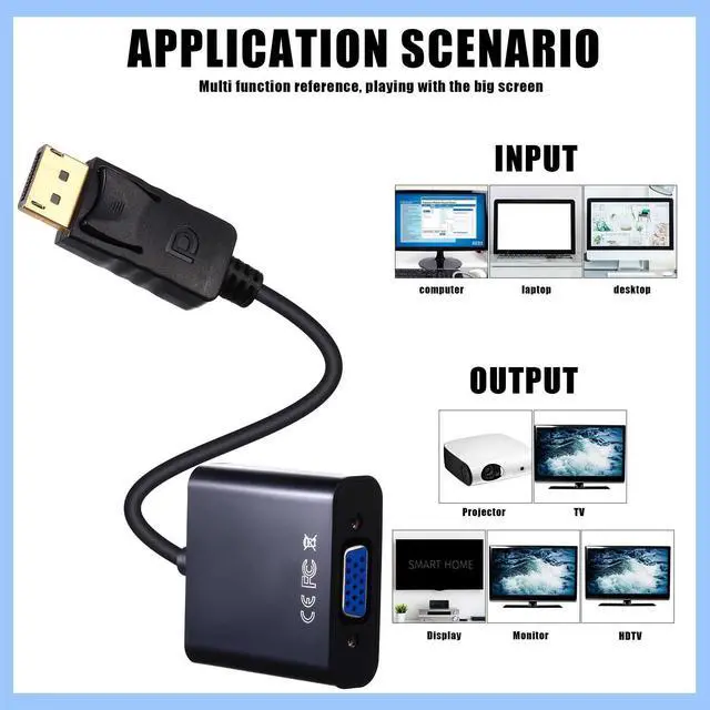 Alt view image 7 of 7 - 20 Pack DisplayPort to VGA Adapters Gold Plated Compatible with Laptop Monitor PC Projector