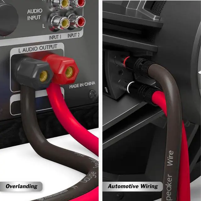 Alt view image 4 of 6 - 16 Gauge Speaker Cable - 100 ft True Spec Soft Touch Audio Wire for Car Stereos, Home Theater, Surround Sound - Flexible 16 AWG Speaker Wire - Easy Installation - Red/Black