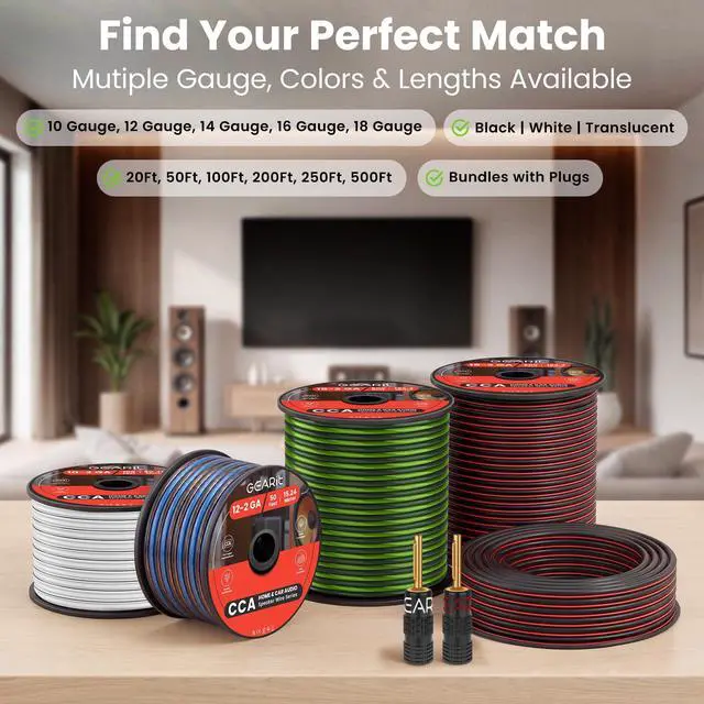 Alt view image 6 of 7 - 16 Gauge Speaker Wire 100 ft,16 Gauge Wire with Foot Markers & Polarity Markings,Flexible Speaker Cable for Car Audio & Home Theater Speakers,Audio Cable for DIY Installations,CCA(White)