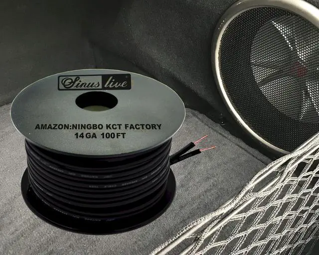 Alt view image 2 of 3 - 14AWG Gauge Speaker Cable Speaker Wire Black 50FT 100FT (100FT), Elastic PVC, Great Use for Car Speakers Stereos, Home Theater Speakers, Surround Sound, Radio