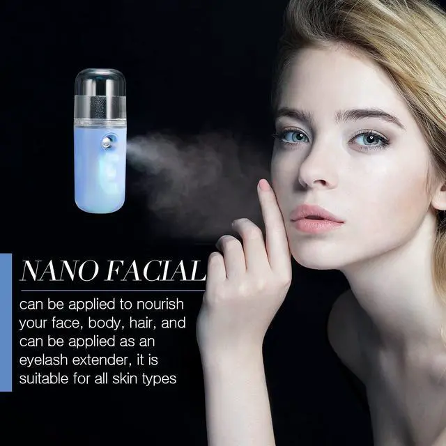 Alt view image 4 of 6 - 2 Pack Nano Facial Mister Spray Bottle Handheld Humidifier Portable Face Mister for Eyelash Extensions USB Rechargeable 1 oz Mini Skin Care Machine for Daily Makeup(Black and Blue)