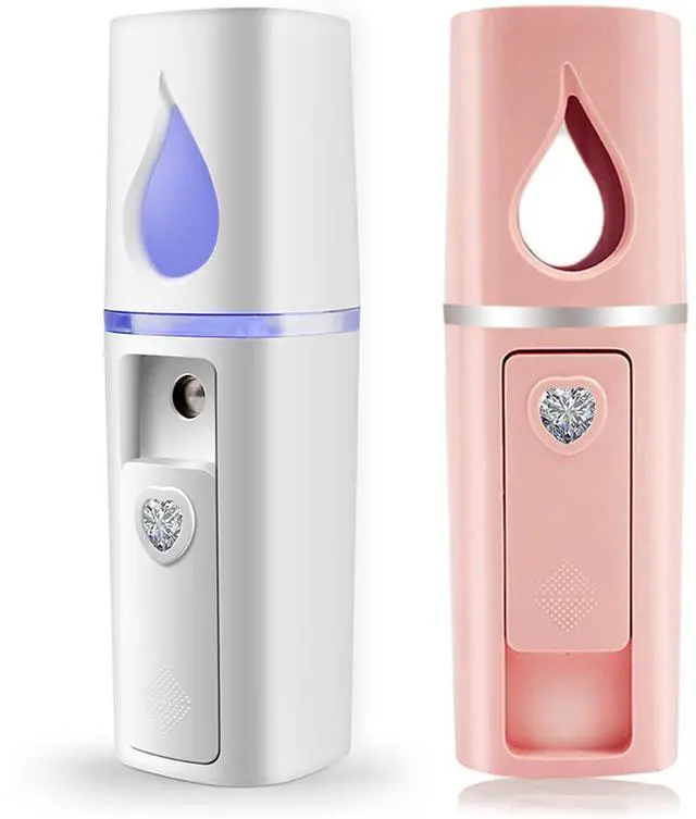 Main image of Portable Nano Facial Mister Mini Facial Steamer Atomization Eyelash Extensions with Mirror & 20ml Visual Water Tank (2 Packs)