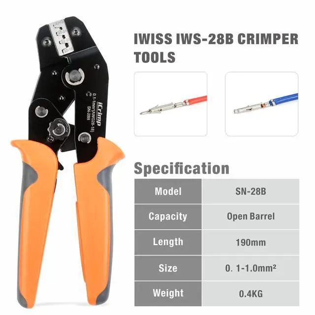 Alt view image 2 of 7 - SN-28B Dupont Crimping Tool for 3.96mm, 2.54mm, 2.5mm Pitch Dupont, JST XH VH Connectors, AWG 18 to 28