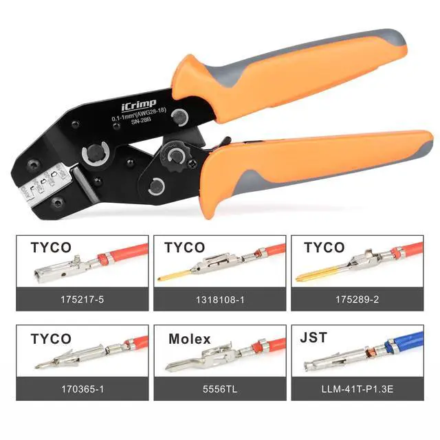 Alt view image 3 of 7 - SN-28B Dupont Crimping Tool for 3.96mm, 2.54mm, 2.5mm Pitch Dupont, JST XH VH Connectors, AWG 18 to 28