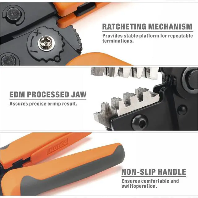 Alt view image 4 of 6 - SN-2549 Ratcheting Wire Crimping Tools for JST ZH 1.5mm, PH 2.0mm, XH 2.5mm, VH 3.96mm, JWPS 4.0mm Pitch, Dupont 2.54mm Pitch Open Barrel Terminals, AWG28-18 (0.08-1.0mm²)