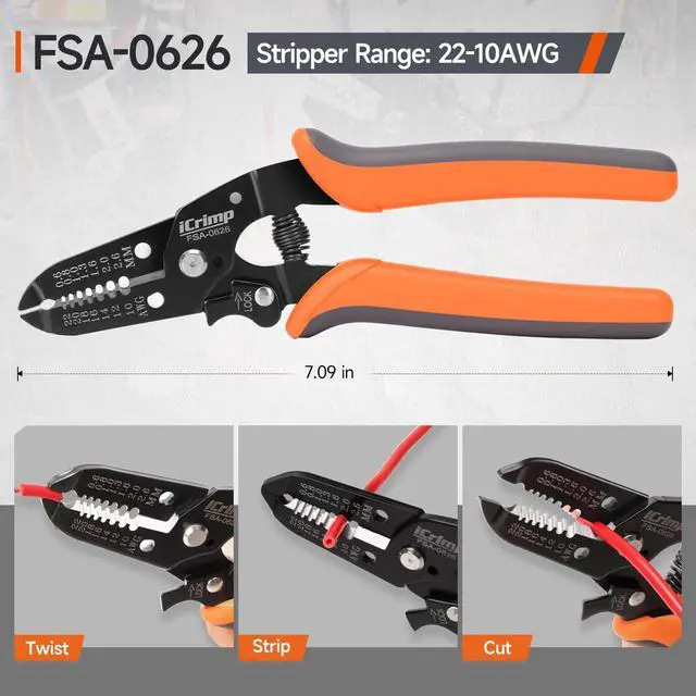 Alt view image 6 of 7 - Ratcheting Crimping Tool Set 8 PCS - Quick Exchange Jaw for Heat Shrink, Open Barrel, Insulated and Non-Insulated Ferrules AWG 20-2