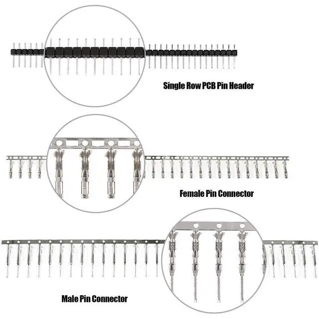 Alt view image 4 of 6 - 486Pcs Wire Crimper Plier with Connector Set, SN-28B Ratchet Crimping Tool with 485Pcs 2.54mm 1 2 3 4 5 6 7 Pin Housing Connector Male Female Pin Header Compatible with AWG28-18 Dupont Pins