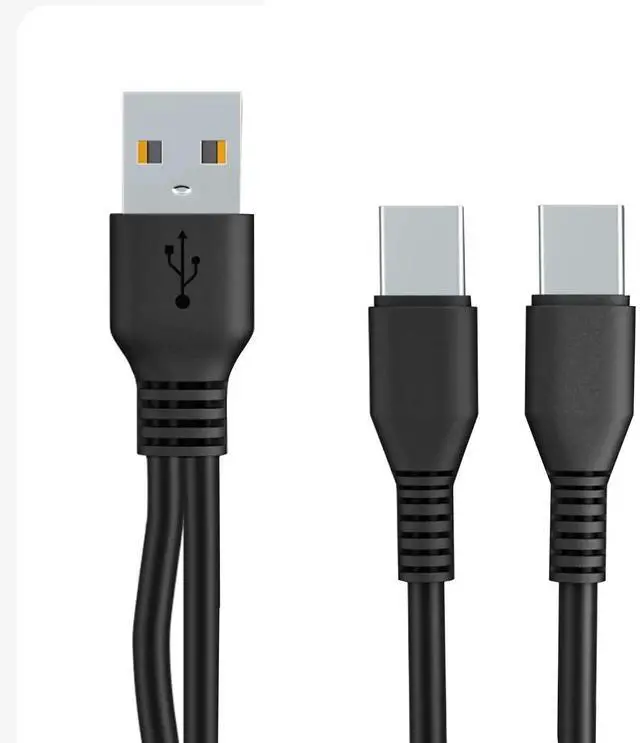 Alt view image 2 of 2 - (3 FT) USB C and USB C Splitter Cable 2 in 1 Type A to Type C Charging Cord