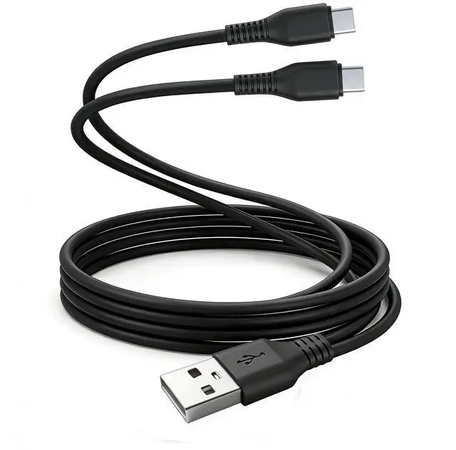 Main image of USB C Splitter Cable, 3FT 2 in 1 Multi Charging Cable Type A to USB-C Charging Cord Compatible with Cell Phones Tablets and More (Black)