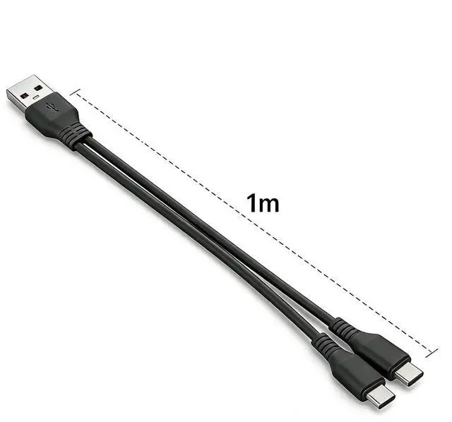 Alt view image 3 of 5 - USB C Splitter Cable, 3FT 2 in 1 Multi Charging Cable Type A to USB-C Charging Cord Compatible with Cell Phones Tablets and More (Black)