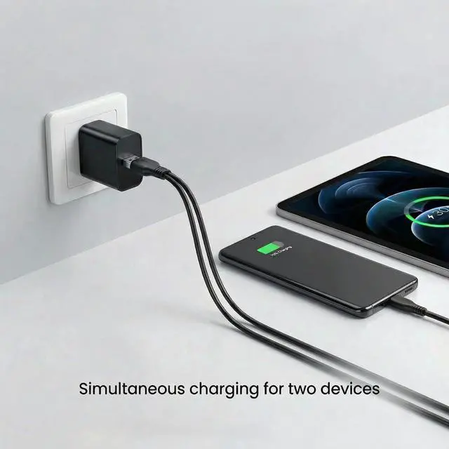Alt view image 5 of 5 - USB C Splitter Cable, 3FT 2 in 1 Multi Charging Cable Type A to USB-C Charging Cord Compatible with Cell Phones Tablets and More (Black)