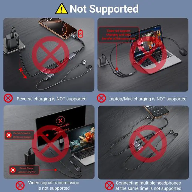Alt view image 2 of 7 - USB C Splitter 1 in 3 Out, USB Type C Splitter, USBC Male to Multi Type C Female Port Power Charging and Data Transfer Cable for Laptop Mac Flash Drive Keyboard Mouse