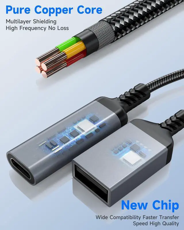 Alt view image 7 of 7 - 2-in-1 USB C OTG Adapter and Charger, Type C OTG Charging Adapter with 60W PD Fast Charging, USB C Splitter OTG Cable Compatible with iPad, iPhone 15 16 17, Samsung, Pixel, Chromecast