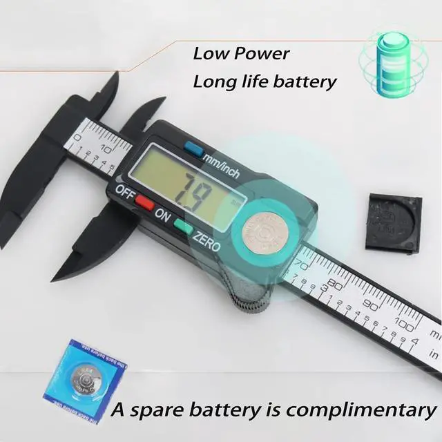 Alt view image 4 of 7 - Digital Calipers,Electronic Digital Calipers,LCD Screen displays 0-6"Caliper Measuring Tool,inch and Millimeter Conversion, Suitable for Jewelry Measurement and 3D Printing