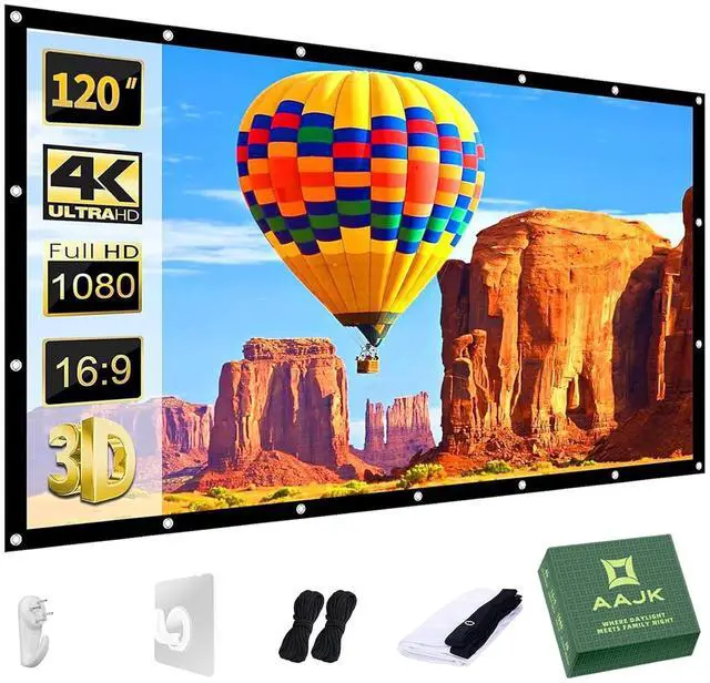 Main image of Outdoor Projector Screen 120 inch, Washable Projector Screen 16:9 Foldable Anti-Crease Portable Projector Movies Screen for Home Theater Outdoor Indoor Support Double Sided Projection