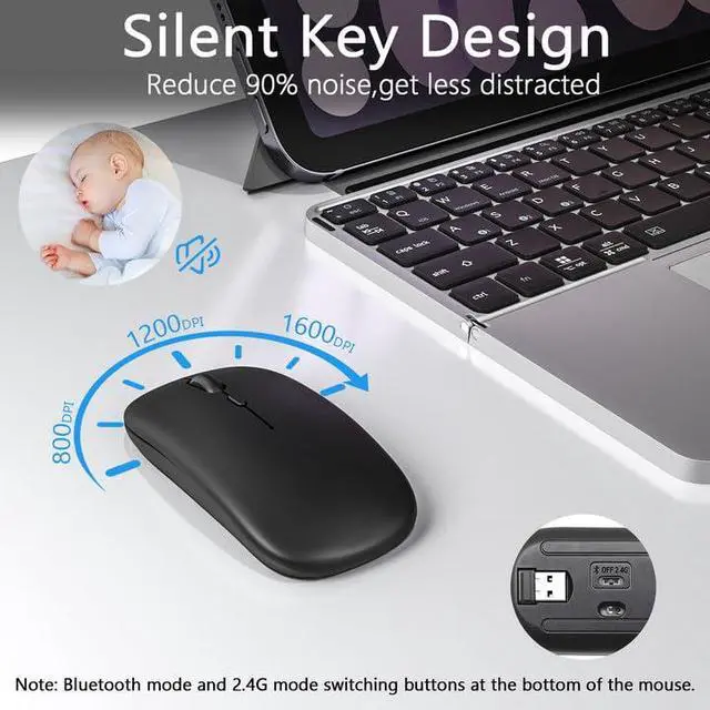 Alt view image 6 of 7 - Foldable Keyboard and Mouse, Folding Wireless Bluetooth Keyboard and Mouse Combo Portable Travel Keyboard with Touchpad and Holster Stand for Business Travel Compatible Mac Laptop iPad Tablet