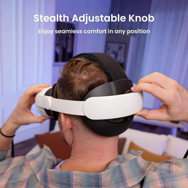 Alt view image 4 of 7 - K4 Head Strap, VR Headset Accessories for Meta Oculus Quest 3/3S, Non-Battery & Enhanced Support & Adjustable & Comfort Strap Gift for Kids and Adults