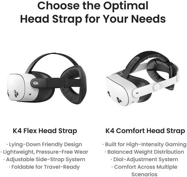 Alt view image 7 of 7 - K4 Head Strap, VR Headset Accessories for Meta Oculus Quest 3/3S, Non-Battery & Enhanced Support & Adjustable & Comfort Strap Gift for Kids and Adults