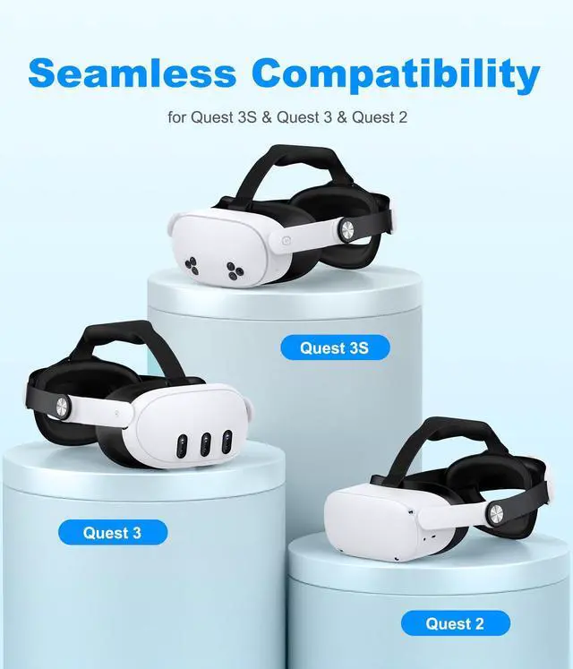 Alt view image 2 of 7 - Head Strap for Meta Quest 3S/Quest 3/Quest 2, Adjustable Elite Strap Replacement for Enhanced Comfort Support for VR Headsets with Head Soft Cushions