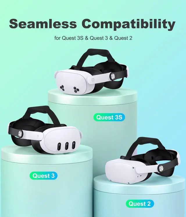 Alt view image 2 of 6 - Head Strap for Meta Quest 3S/Quest 3/Quest 2, Adjustable Elite Strap Replacement for Enhanced Comfort Support of VR Headset