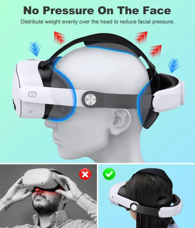 Alt view image 4 of 6 - Head Strap for Meta Quest 3S/Quest 3/Quest 2, Adjustable Elite Strap Replacement for Enhanced Comfort Support of VR Headset