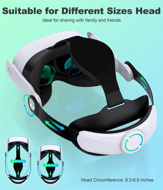 Alt view image 3 of 6 - Head Strap for Meta Quest 3S/Quest 3/Quest 2, Adjustable Elite Strap Replacement for Enhanced Comfort Support of VR Headset