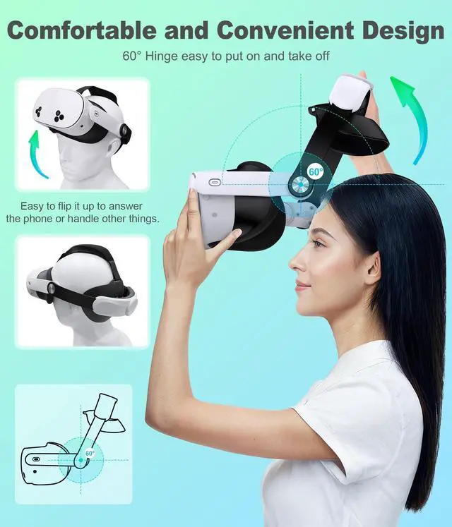 Alt view image 6 of 6 - Head Strap for Meta Quest 3S/Quest 3/Quest 2, Adjustable Elite Strap Replacement for Enhanced Comfort Support of VR Headset