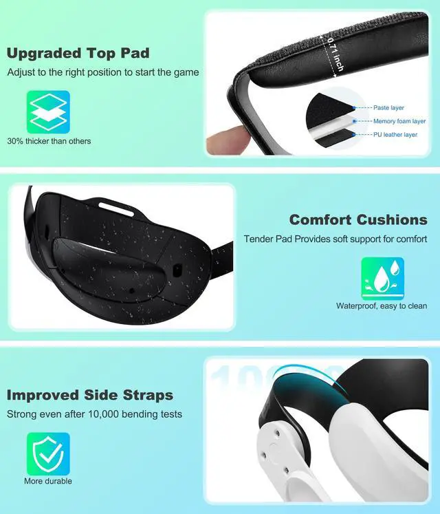 Alt view image 5 of 6 - Head Strap for Meta Quest 3S/Quest 3/Quest 2, Adjustable Elite Strap Replacement for Enhanced Comfort Support of VR Headset
