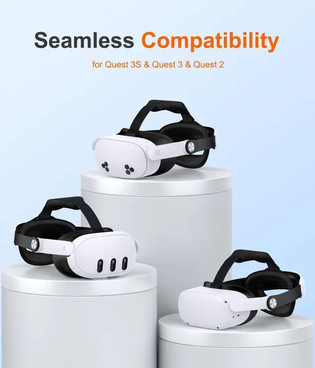Alt view image 2 of 7 - for Meta Quest 3S/Quest 3/Quest 2 Head Strap with Upgraded Soft Cushion Pad Adjustable Comfortable Lightweight VR Headset Strap, VR Accessories Enhanced Support, Elite Strap Replacement