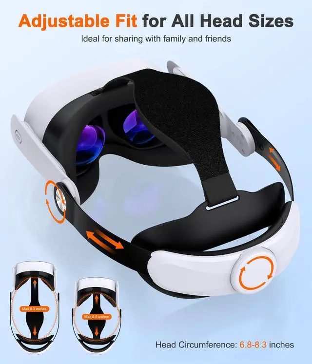 Alt view image 4 of 7 - for Meta Quest 3S/Quest 3/Quest 2 Head Strap with Upgraded Soft Cushion Pad Adjustable Comfortable Lightweight VR Headset Strap, VR Accessories Enhanced Support, Elite Strap Replacement