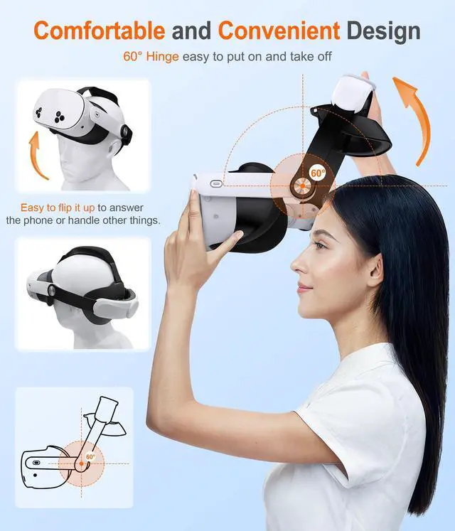 Alt view image 5 of 7 - for Meta Quest 3S/Quest 3/Quest 2 Head Strap with Upgraded Soft Cushion Pad Adjustable Comfortable Lightweight VR Headset Strap, VR Accessories Enhanced Support, Elite Strap Replacement