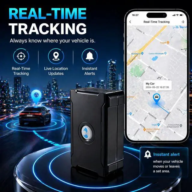 Alt view image 2 of 7 - GPS Tracker for Vehicles Cars with Long Battery Life up to 90 Days, Strong Magnet, Unlimited Range, Geo-Fence, 4G Real Time Car Tracker Device Hidden Vehicle Tracking, Subscription Needed