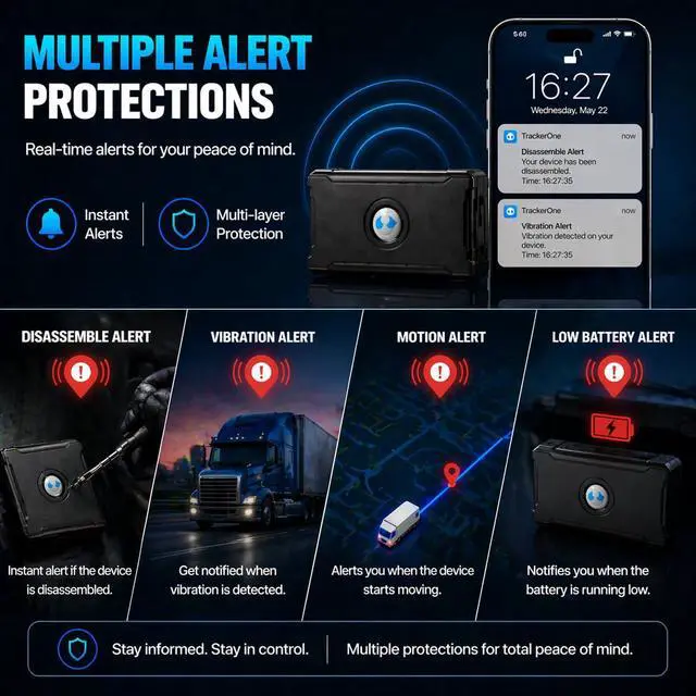 Alt view image 6 of 7 - GPS Tracker for Vehicles Cars with Long Battery Life up to 90 Days, Strong Magnet, Unlimited Range, Geo-Fence, 4G Real Time Car Tracker Device Hidden Vehicle Tracking, Subscription Needed