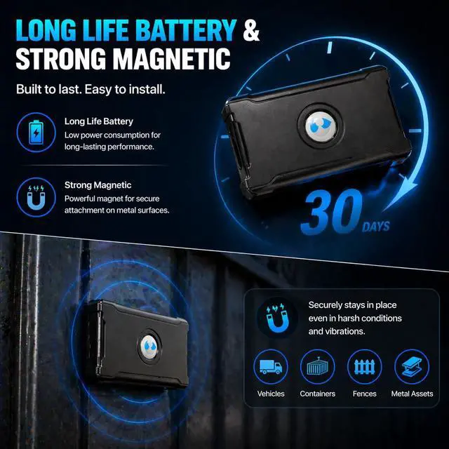 Alt view image 4 of 7 - GPS Tracker for Vehicles Cars with Long Battery Life up to 90 Days, Strong Magnet, Unlimited Range, Geo-Fence, 4G Real Time Car Tracker Device Hidden Vehicle Tracking, Subscription Needed