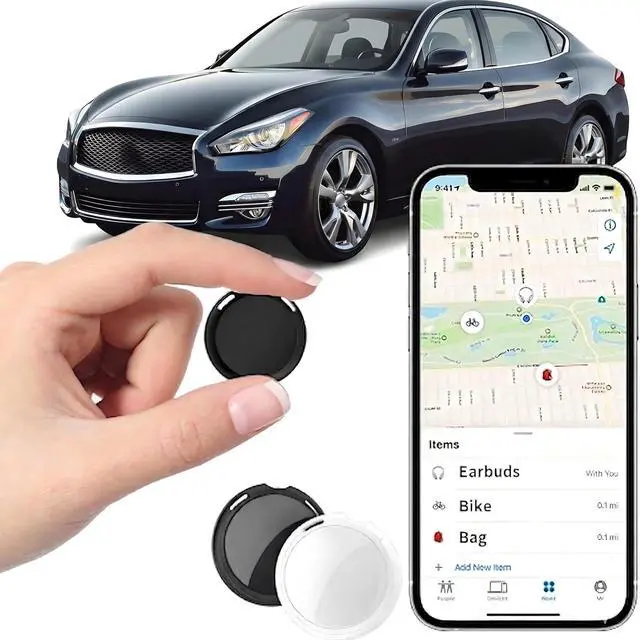 Main image of 2 Pack GPS Tracker for Vehicles No Subscription Car Tracker Works with Apple Find My(iOS Only)Global Tracking Hidden Tracking Devices for Cars Bluetooth Finder with Loud Alarm for Car Bike Dog Luggage