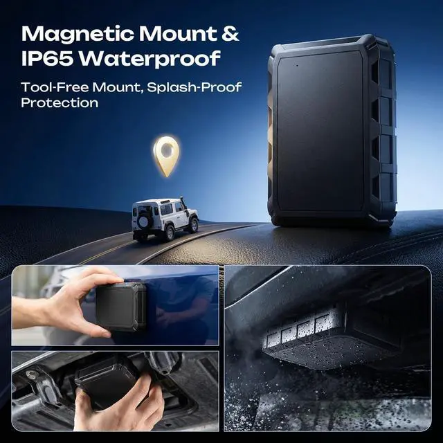 Alt view image 4 of 7 - GPS Tracker for Vehicles, 6-Month Battery Life 4G Global Tracker Device for Vehicles with Real Time Alert Strong Magnet, IP65 Waterproof Car Traker 180-Day Location History Subscription Needed