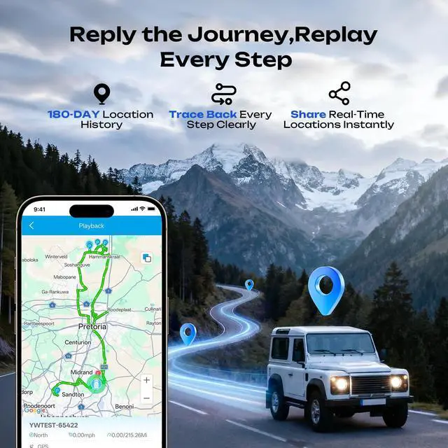 Alt view image 6 of 7 - GPS Tracker for Vehicles, 6-Month Battery Life 4G Global Tracker Device for Vehicles with Real Time Alert Strong Magnet, IP65 Waterproof Car Traker 180-Day Location History Subscription Needed