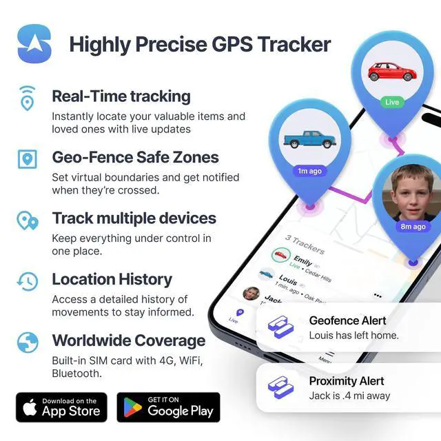 Alt view image 7 of 7 - Atlas GPS Tracker for Vehicles & Kids | Up to 14-Day Battery Life | Geofencing, Portable Real Time Mini GPS Car Tracker w/Lifetime Support | Starter Kit with 1st Month Included