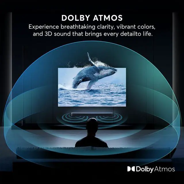 Alt view image 2 of 7 - Soundbar, 2.1 Speaker with Dolby Atmos, 190W Six Speakers 37 inch Sound Bars for TV, Bluetooth & HDMI-ARC Surround Sound System with HDMI-ARC/Optical/AUX/Bluetooth Connection