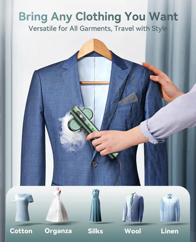 Alt view image 5 of 7 - Travel Steamer for Clothes,100-220V Portable Iron,15s Heat Up,Steamer Iron 2 In 1, Travel Size,Large Ceramic Heat Panel,for Global and Europe