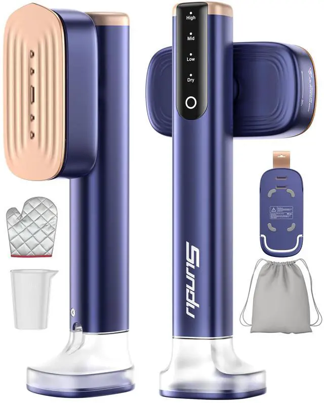 Main image of Travel Steamer for Clothes with 180 ml Water Tanks,15s Fast Heat-up,24 g/min Strong Steam Performance, Portable Garment Steamer with Touch Control, LED Display, Steam Iron(Blue Gold)
