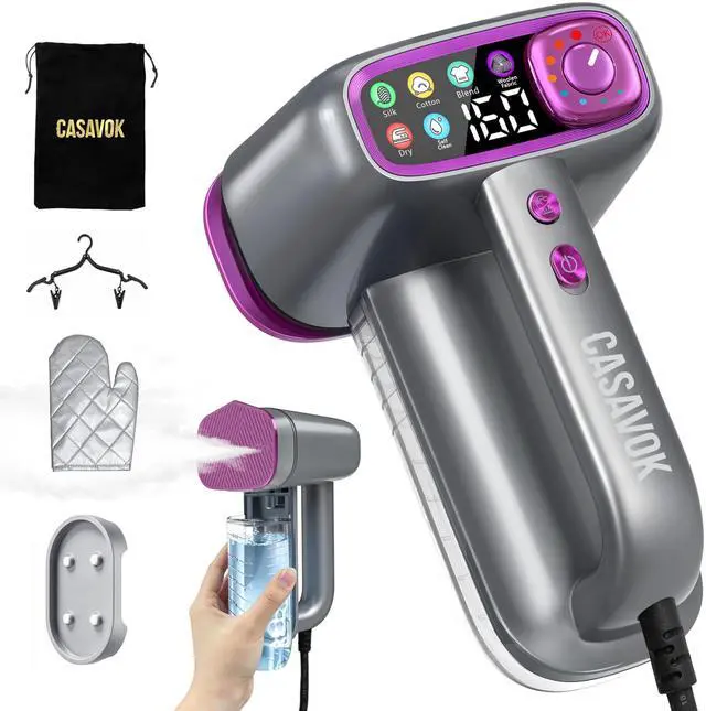 Main image of Travel Steamer for Clothes,Handheld Steamer for Clothes,2 in 1 steamer and iron,160ml Large Water Tank Portable Steamer for Clothes,6 Steam Mode&Dual-Layer Heated Steam Plate,120V for Home,Office