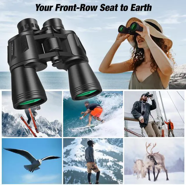 Alt view image 5 of 7 - Binoculars for Adults High Powered, Military HD Professional/Daily Waterproof 20x50 Binoculars for Bird Watching Travel Hunting Football Games Stargazing with Carrying Case & Strap