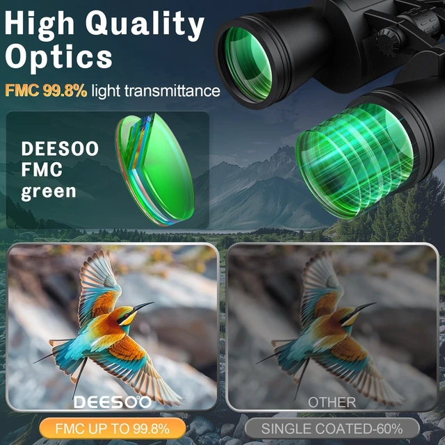 Alt view image 4 of 7 - 20x52 Binoculars for Adults High Powered HD Vision, Large View, BAK4 Prism, Professional for Bird Watching, Cruise Ship, Hunting, Travel, Hiking, Gifts for Men