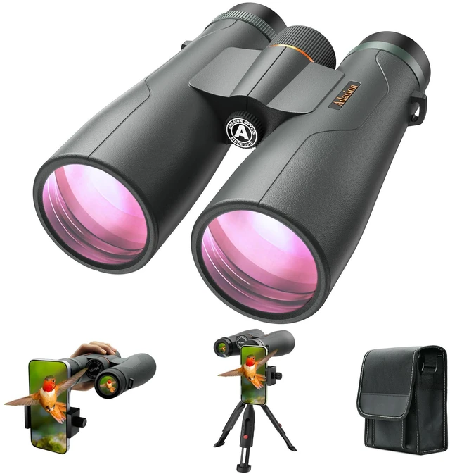 Main image of 15x56 Binoculars for Adults High Powered, Phone Adapter & Tripod Super Powerful, BAK4 Prism, Waterproof, for Hunting Stargazing Bird Watching Wildlife Safari Cruise Travel Sports