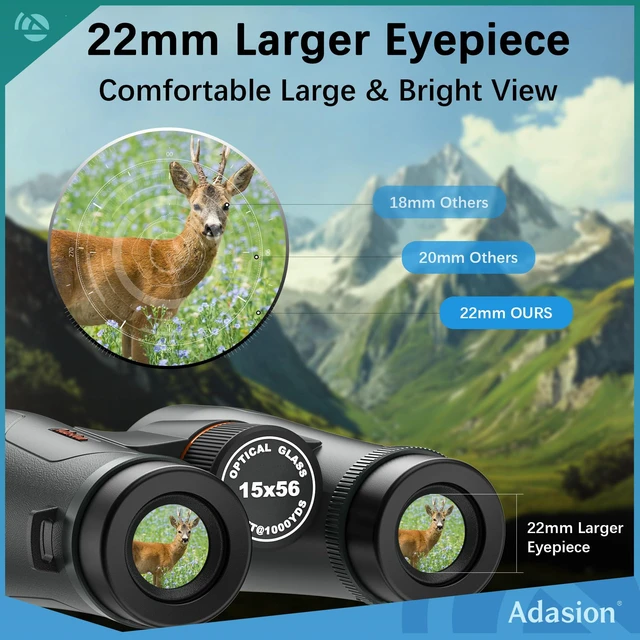 Alt view image 2 of 7 - 15x56 Binoculars for Adults High Powered, Phone Adapter & Tripod Super Powerful, BAK4 Prism, Waterproof, for Hunting Stargazing Bird Watching Wildlife Safari Cruise Travel Sports