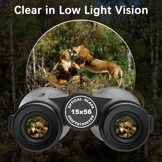 Alt view image 4 of 7 - 15x56 Binoculars for Adults High Powered, Phone Adapter & Tripod Super Powerful, BAK4 Prism, Waterproof, for Hunting Stargazing Bird Watching Wildlife Safari Cruise Travel Sports