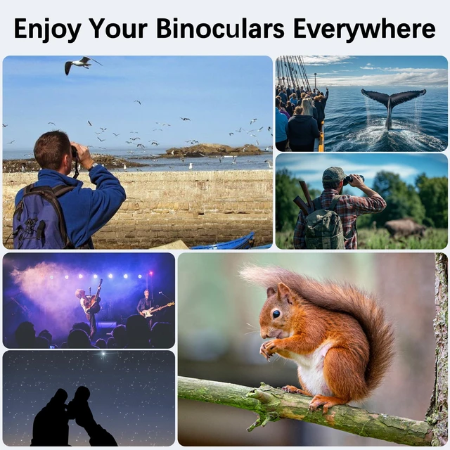 Alt view image 7 of 7 - 15x56 Binoculars for Adults High Powered, Phone Adapter & Tripod Super Powerful, BAK4 Prism, Waterproof, for Hunting Stargazing Bird Watching Wildlife Safari Cruise Travel Sports